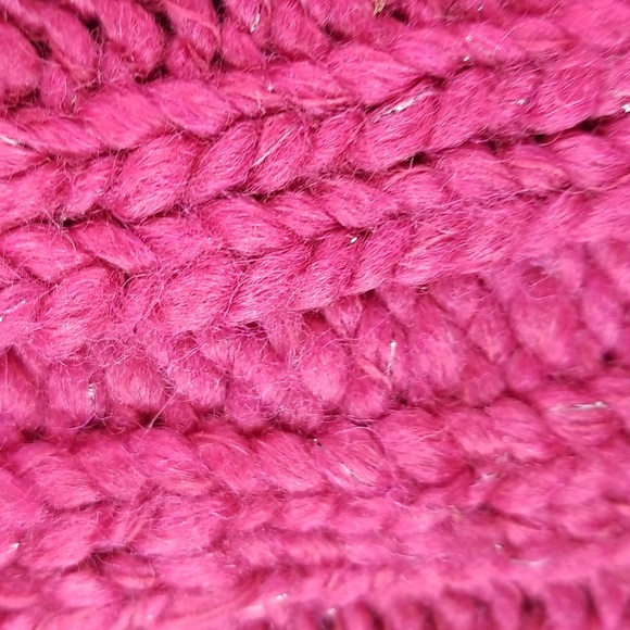 XL Decree Women's Wine Metallic Large Weave Sweater Academia Short Sleeved Wool - Picture 3 of 7